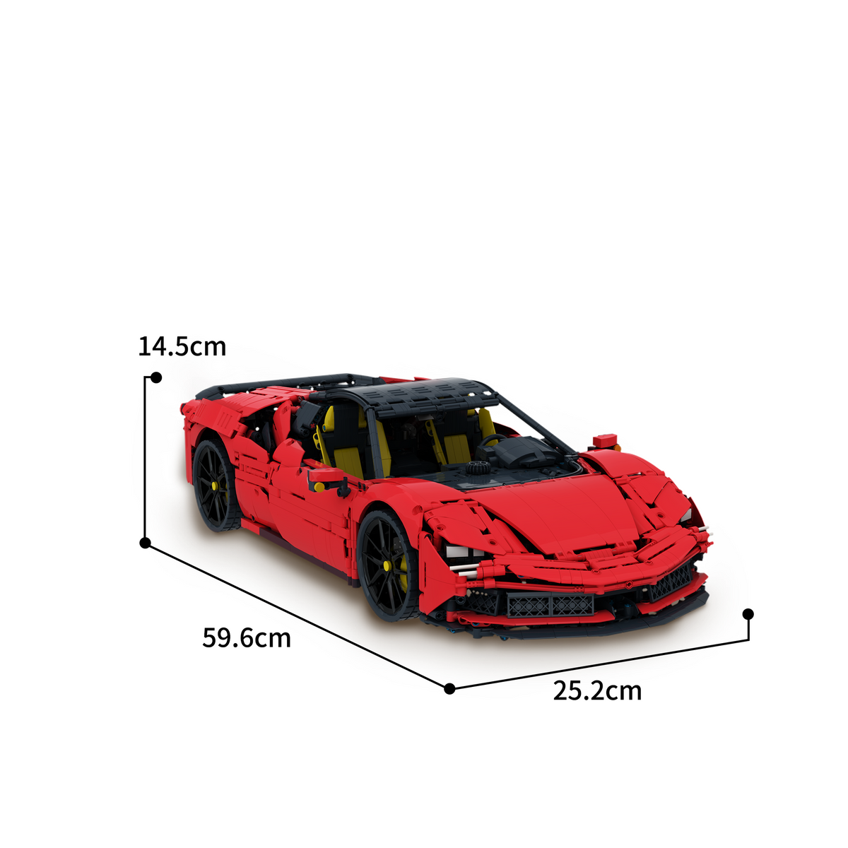 Trilumity Building Block Set: 1:8 Ferrari Sf90 Hypercar | Mechanical Linkage Version (3797-Piece)