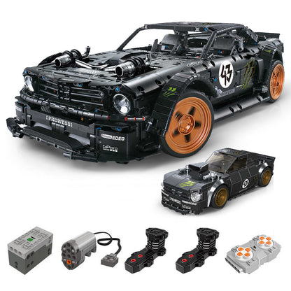 Trilumity Building Block Set: 1: 8 Hooniken Model Car Set, Giveaway Mini Mustang, A Must Have for Muscle Car Fans (3145Piece)