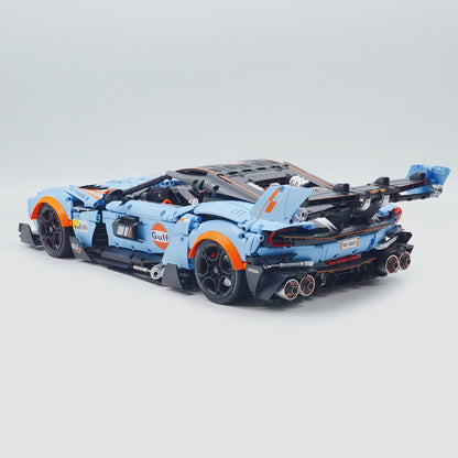 Trilumity Building Block Set: 1:8 Aston Martin Vulcan | Gulf Blue Custom Edition | 3794+-Piece