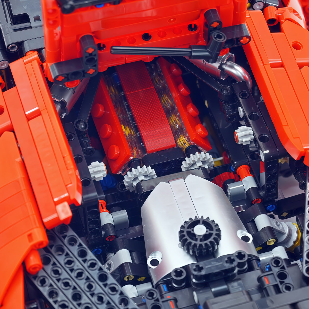 Trilumity Building Block Set: 1:8 Ferrari Sf90 Hypercar | Mechanical Linkage Version (3797-Piece)