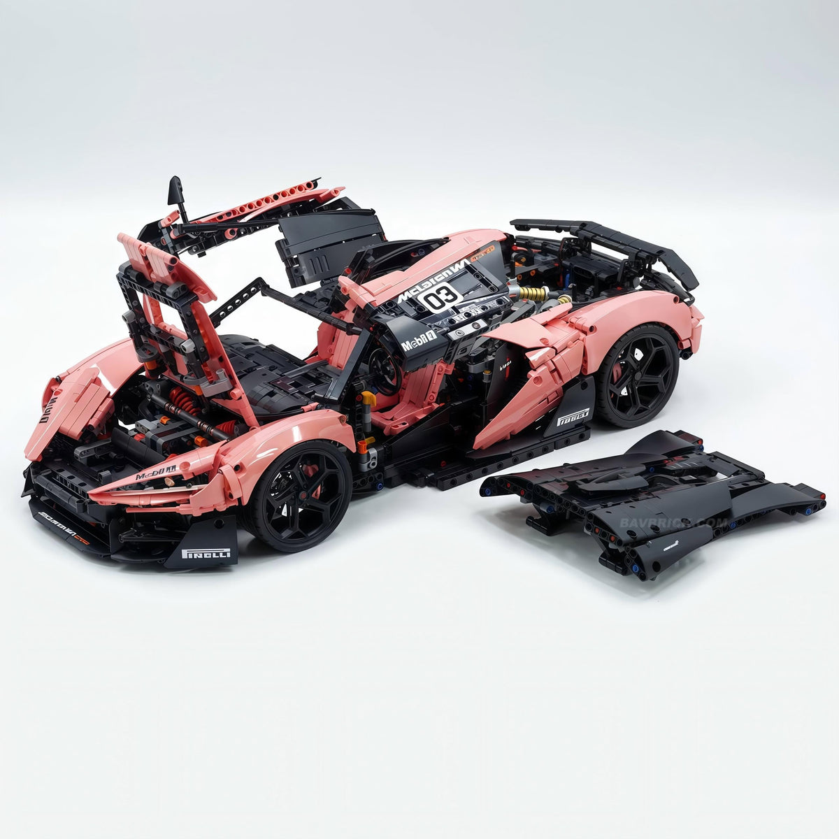 Trilumity Motorized Building Block Set: 1:8 The Ultimate British Woking Hypercar | Misty Rose Custom Edition | Shipped in Original Gift Box