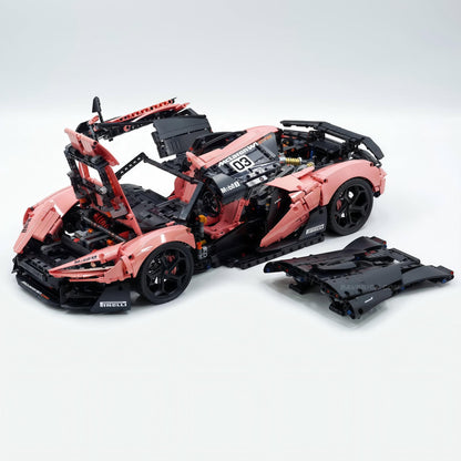 Trilumity Motorized Building Block Set: 1:8 The Ultimate British Woking Hypercar | Misty Rose Custom Edition | Shipped in Original Gift Box