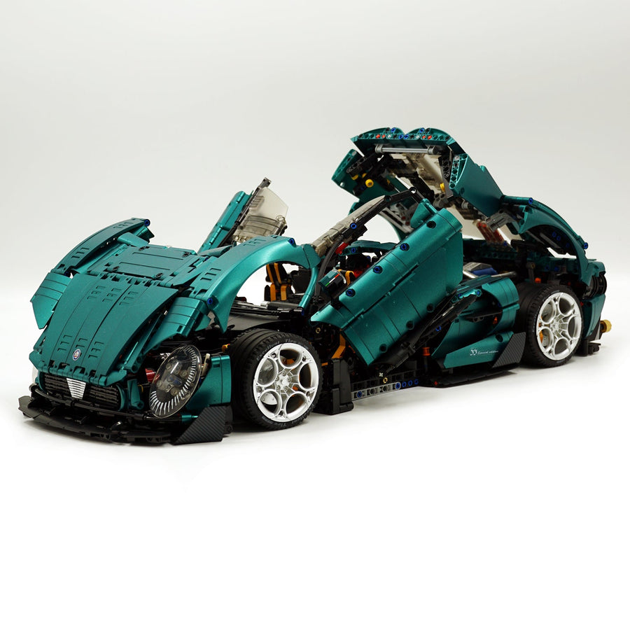 Trilumity Motorized Building Block Set: 1: 8 Alfa Romeo 33 Stradale Supercar with Remote Control, Electric Doors, Electric Air Suspension, Steam