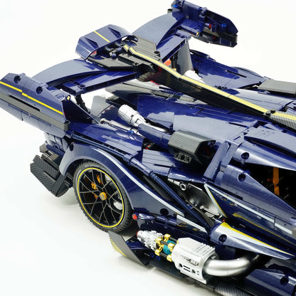 Trilumity Building Block Set: 1:8 Apollo Ie Hypercar — Midnight Edition | Starry Blue Exterior (3656Piece)