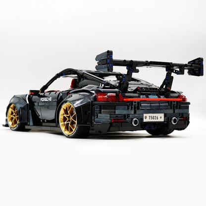 Trilumity Motorized Building Block Set: 1: 8 Porsche Gt2 RS, Limited Mirror Electroplated Edition (3389-Piece)