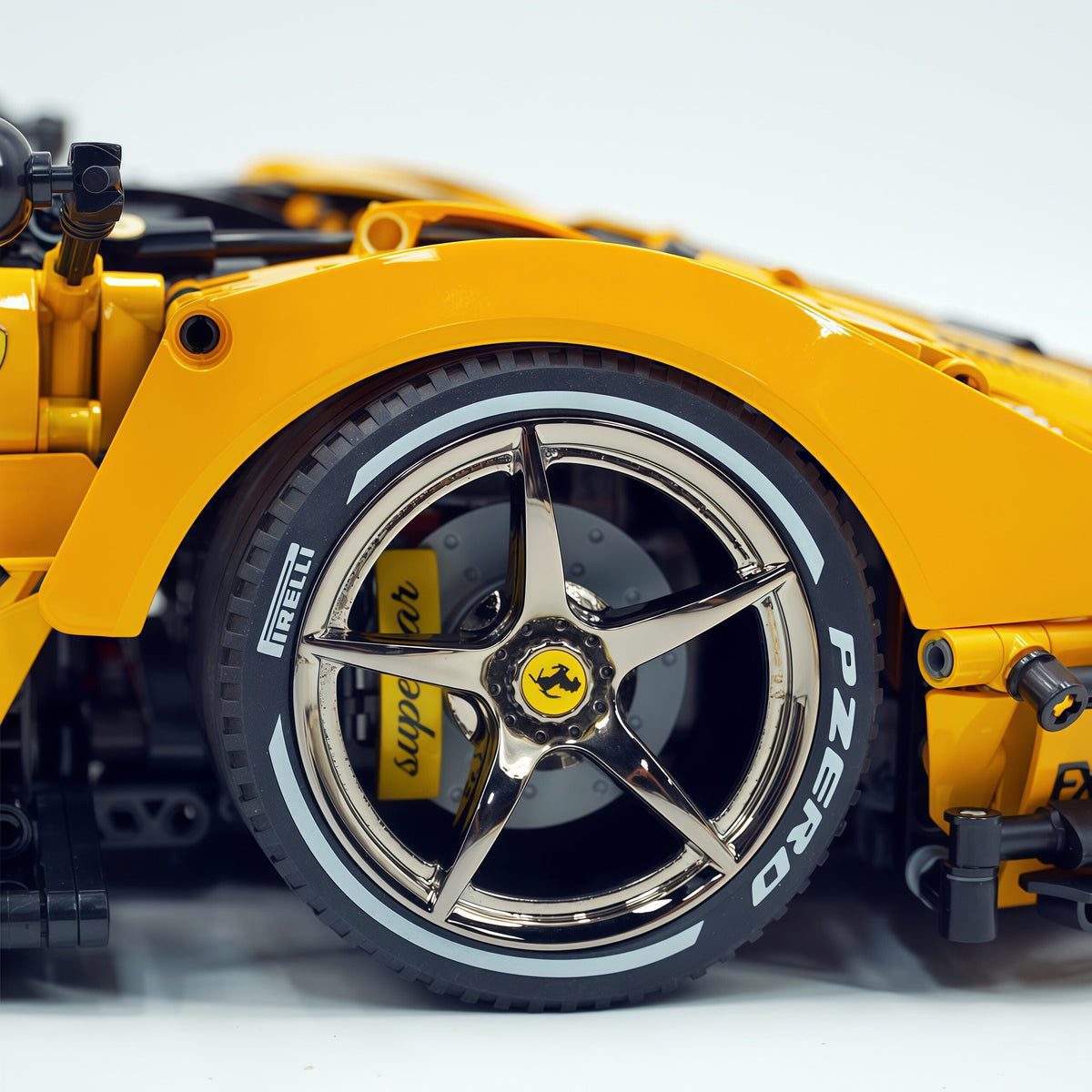 Trilumity Motorized Building Block Set: 1:8 The Ultimate Italian Hybrid Hypercar Evo | Baked Enamel Yellow Paint Italian Flagship (4058+-Piece)