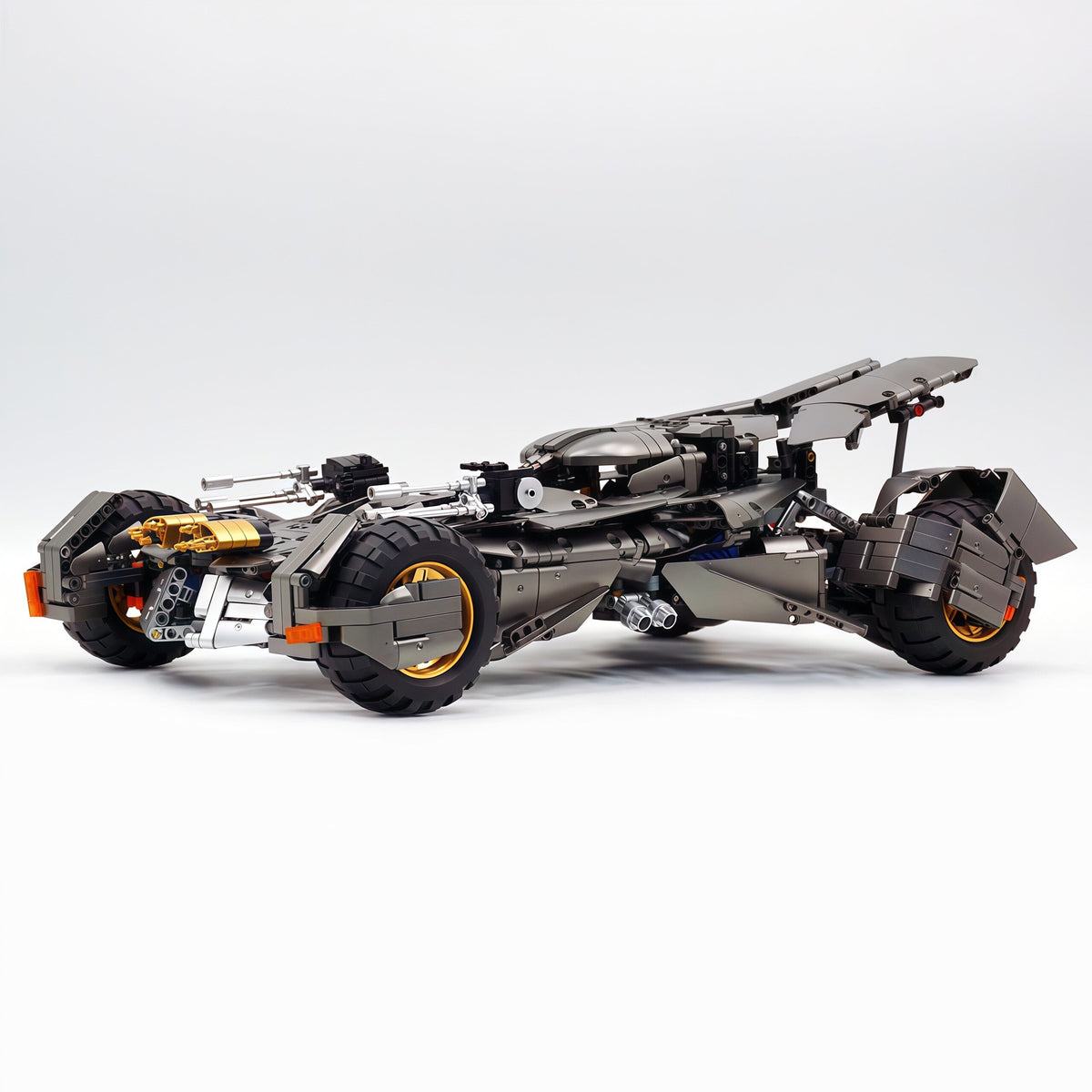 Trilumity Motorized Building Block Set: 1:8 Superhero Batman Car Set | Gun Gray Metallic Edition (2851-Piece)
