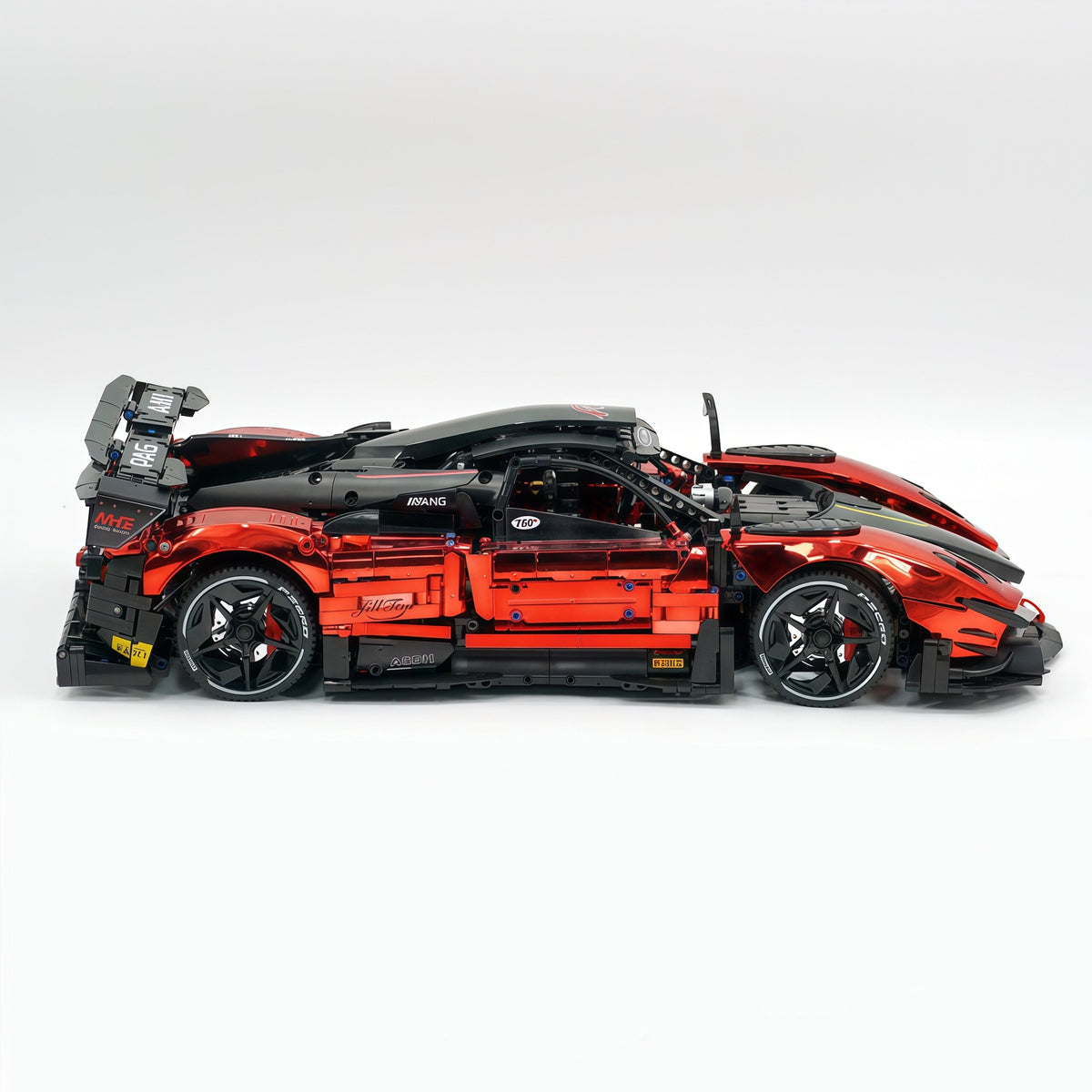 Trilumity Building Block Set: 1:8 Pagani Zonda R | Mirror Blood Red Paint Italian Hypercar (3300+-Piece)