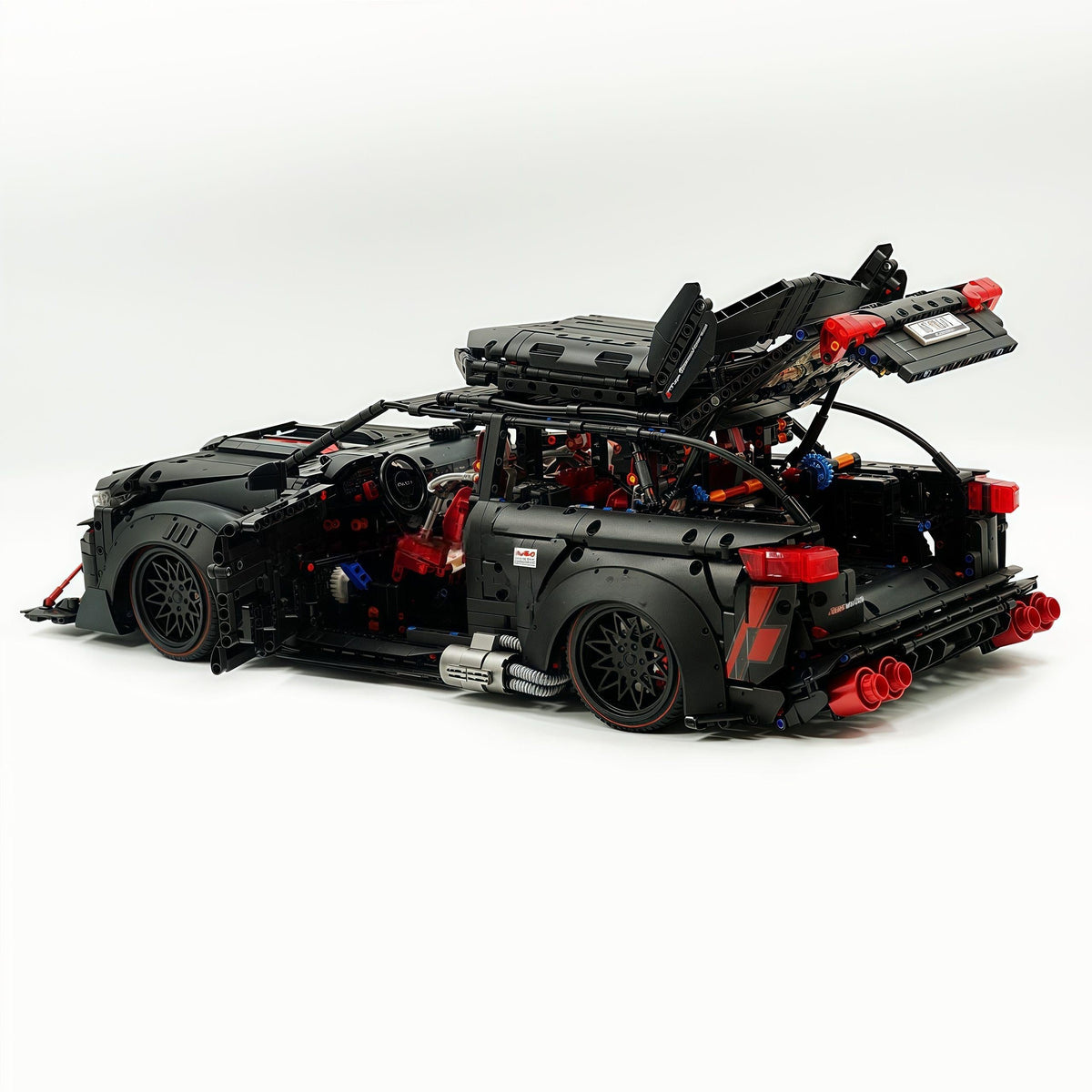 Trilumity Motorized Building Block Set: 1:8 Audi Rs6 Quattro Widebody Wagon | Matte Black Power | 4189+-Piece