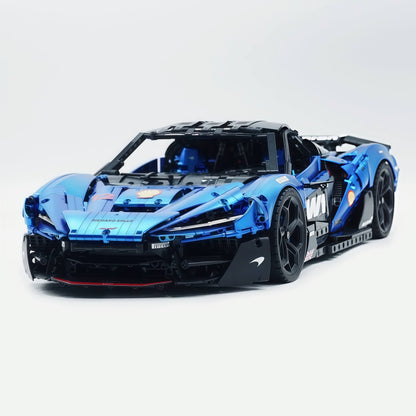 Trilumity Motorized Building Block Set: 1:8 The Ultimate British Woking Hypercar | Electric Sapphire Blue Custom Edition | Shipped in Original Gift
