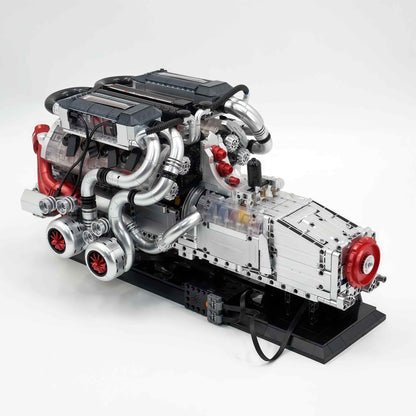 Trilumity Building Block Set: Large W16 Engine | French 16-Cylinder Engine Set (2520-Piece)
