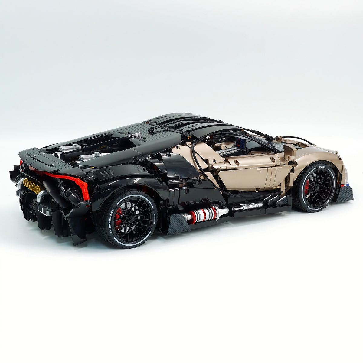 Trilumity Motorized Building Block Set: 1:8 French Hybrid V16 Hypercar | Combination of Bronze and Pearl Black | Ultimate Collector's Item