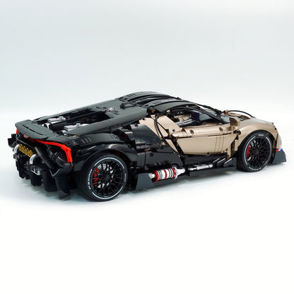 Trilumity Motorized Building Block Set: 1:8 French Hybrid V16 Hypercar | Combination of Bronze and Pearl Black | Ultimate Collector's Item