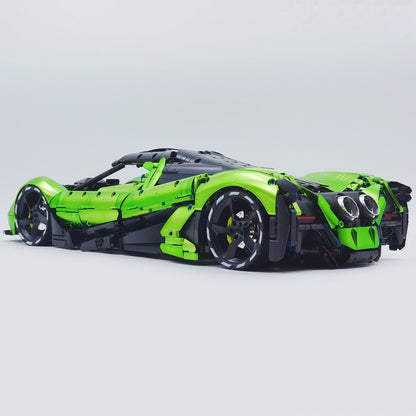 Trilumity Building Block Set: 1:8 Devel sixteen V16 | Neon Green Custom Edition | Officially licensed (4016Piece)