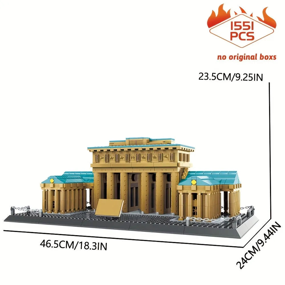 Wange MOC Building Block Set: Berlin Brandenburg Gate, Model 6211