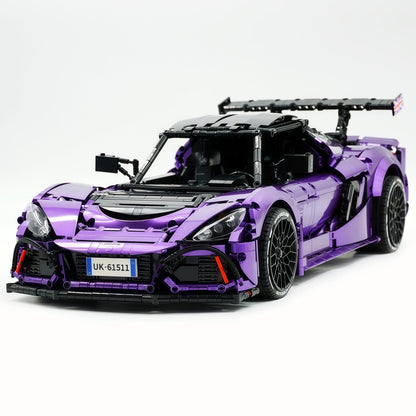 Trilumity Building Block Set: 1:8 Lotus Exige Cup 430 | Rare Amethyst Color Enamel Paint | Officially Licensed Edition (3730-Piece)