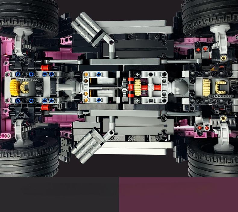 Trilumity Building Block Set: 1:8 Pink Mercedes-Benz G800 4×4 Squared Brabus (2687+Piece)
