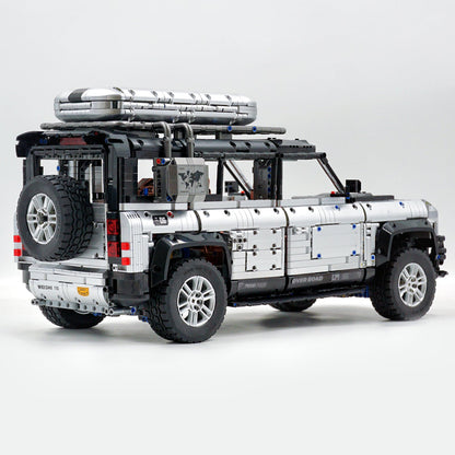 Trilumity Building Block Set: 1:8 Land Rover Defender 110 Silver Off-Road | Ultimate Detailed Set | Remote Controlled (5268-Piece)