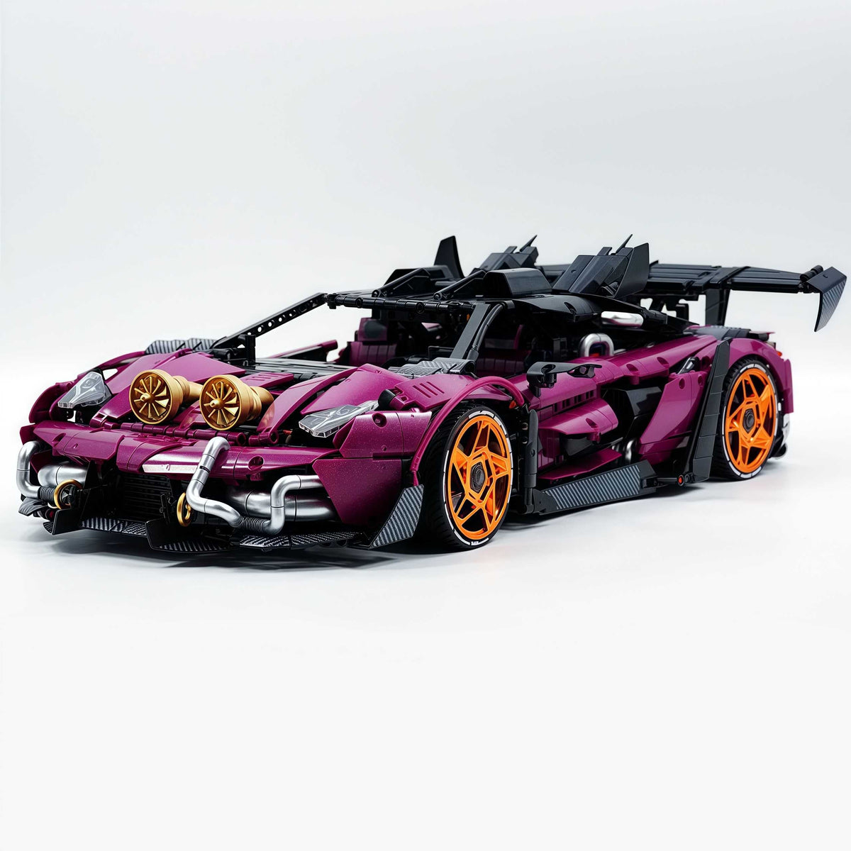 Trilumity Motorized Building Block Set: The Ultimate Turbocharged Italian Bull Jota V12 Hypercar (3950-Piece)
