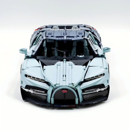 Trilumity Motorized Building Block Set: 1:8 French Hybrid V16 Hypercar | A Precision Blue Beast | Ultimate Collector's Item (3719-Piece)