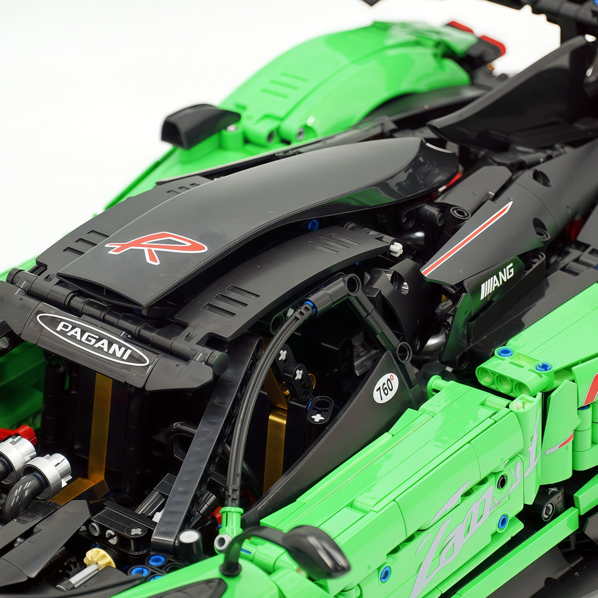 Trilumity Building Block Set: 1:8 Pagani Zonda R | Pearl Green Paint Italian Hypercar (3300+-Piece)