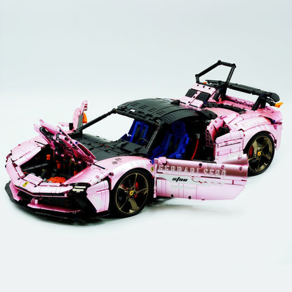 Trilumity Motorized Building Block Set: 1:8 Xx Track Hybrid Pink Plating Limited Color, The Ultimate Supercar, More Than 12 Features