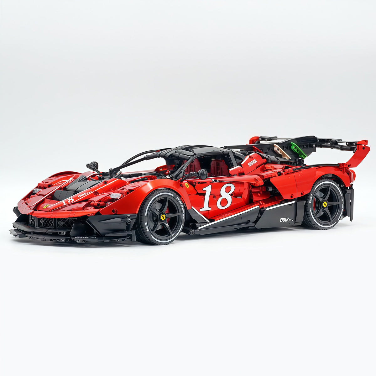 Trilumity Motorized Building Block Set: 1:8 The Ultimate Italian Hybrid Hypercar Evo | Pearl Red Painting Italian Flagship (4058Piece)
