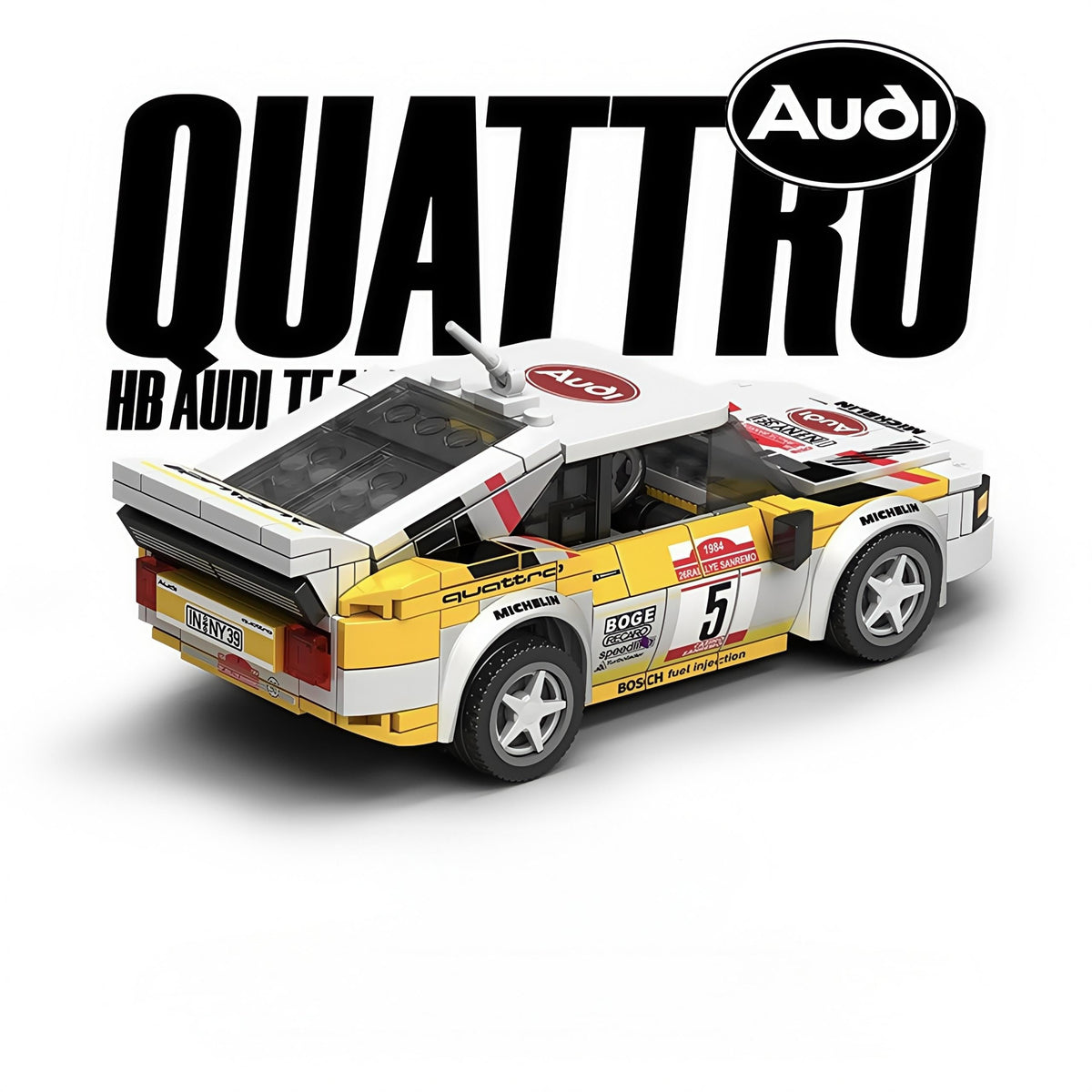 Trilumity Officially Licensed HB Audi WRC Team Building Block Set, 1:18 Scale, 1,362-Piece