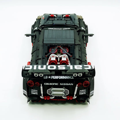 Trilumity Motorized Building Block Set: 1:8 Nissan GTR R35 Widebody Black Warrior Custom Edition | Black Beast | 3939+-Piece