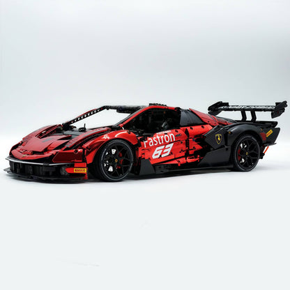 Trilumity Building Block Set: 1: 8 The Ultimate Italian Track-Only V12 Hypercar, Mirror Red Plated Limited Edition (4100+Piece)
