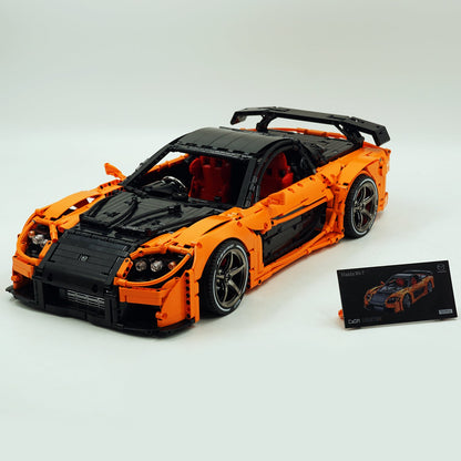 Trilumity Building Block Set: 1: 8 Mazda Rx-7 with Remote Control, Front and Rear Lights, All Printed Exterior Parts Without Stickers (3305-Piece)