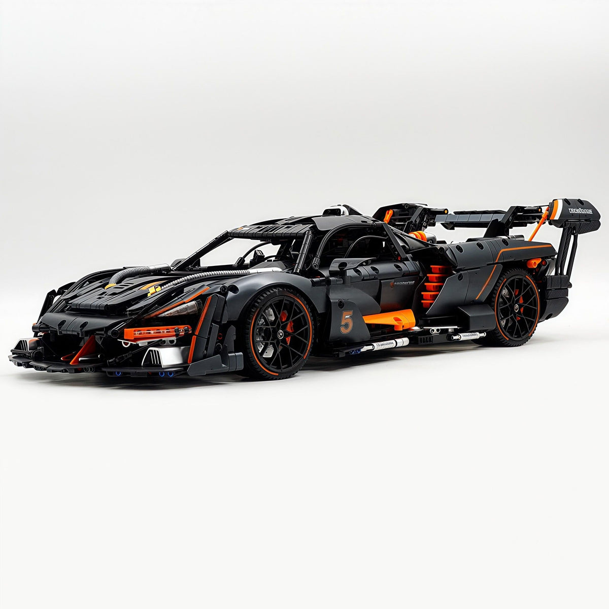Trilumity Motorized Building Block Set: 1:8 McLaren Senna Black Knight Hypercar Limited Edition (3803-Piece)