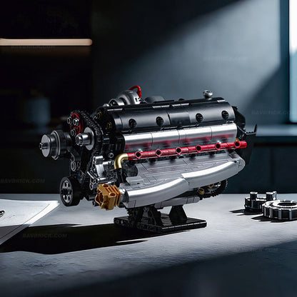 Trilumity Building Block Set: 2Jz-Gte Engine | Single Turbo Japanese Inline 6 Engine(974Piece)