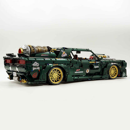 Trilumity Motorized Building Block Set: 1: 8 Dodge Challenger, Pearlescent Green Paint Customized Version (3751-Piece)
