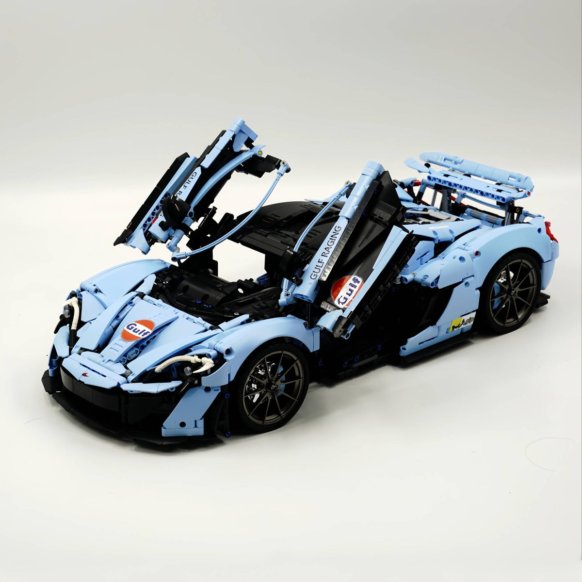 Trilumity Building Block Set: 1: 8 The Ultimate British Hybrid Hypercar | Gulf Blue Custom Edition(3893-Piece)