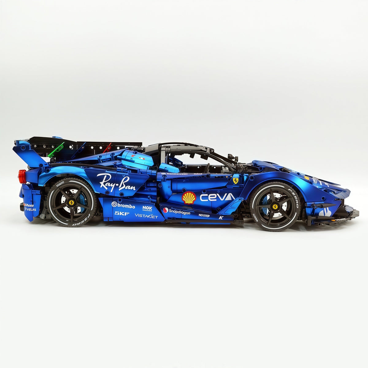 Trilumity Motorized Building Block Set: 1:8 The Ultimate Italian Hybrid Hypercar Evo | Matte Sapphire Blue Custom Edition (4058Piece)