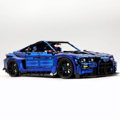Trilumity Motorized Building Block Set: 1: 8 BMW M4 GT3 Building Set, Fully Detailed Simulation, Electric Sapphire Blue Custom Edition (4556Piece)