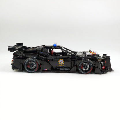 Trilumity Building Block Set: 1:8 American Muscle Police Car Pearlescent Black Limited Edition | The Ultimate RC Collector’s Item (3975-Piece)