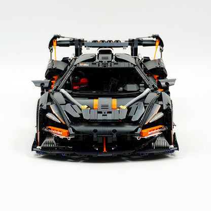 Trilumity Motorized Building Block Set: 1:8 McLaren Senna Black Knight Hypercar Limited Edition (3803-Piece)