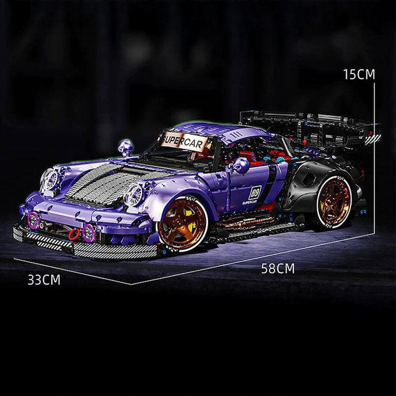 Trilumity Motorized Building Block Set: The Ultimate Widebody Porsche 964 RWB, Widebody German Coupe (3950-Piece)