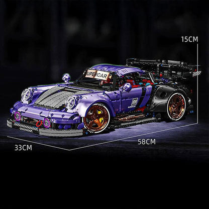 Trilumity Motorized Building Block Set: The Ultimate Widebody Porsche 964 RWB, Widebody German Coupe (3950-Piece)