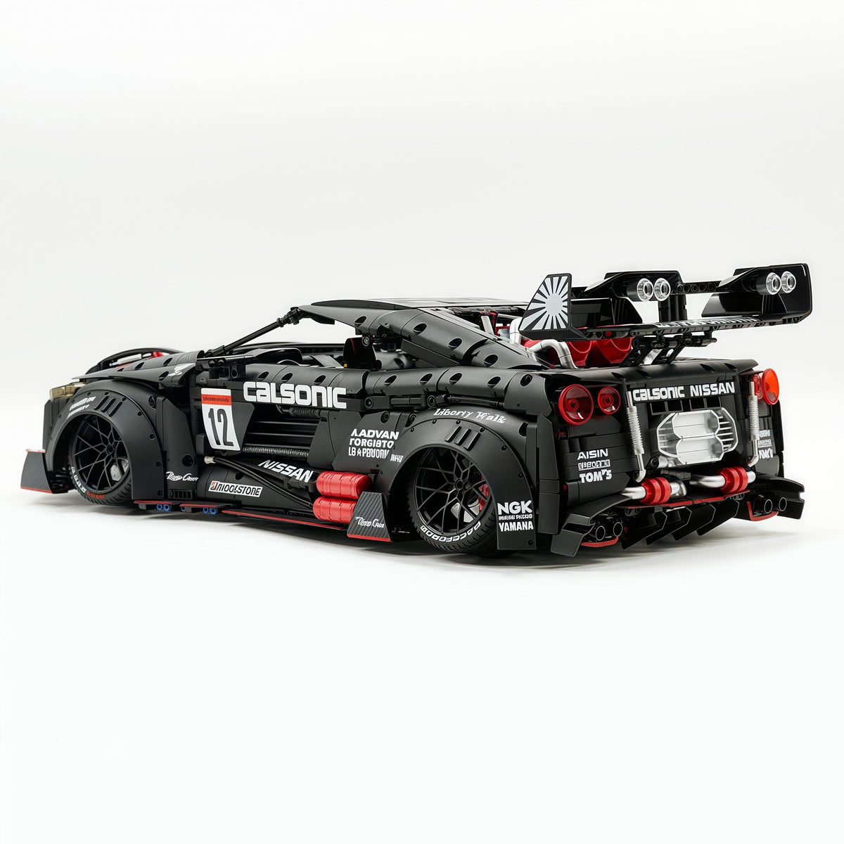Trilumity Motorized Building Block Set: 1:8 Nissan GTR R35 Widebody Black Warrior Custom Edition | Black Beast | 3939+-Piece