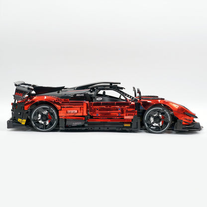 Trilumity Building Block Set: 1:8 Pagani Zonda R | Mirror Blood Red Paint Italian Hypercar (3300+-Piece)