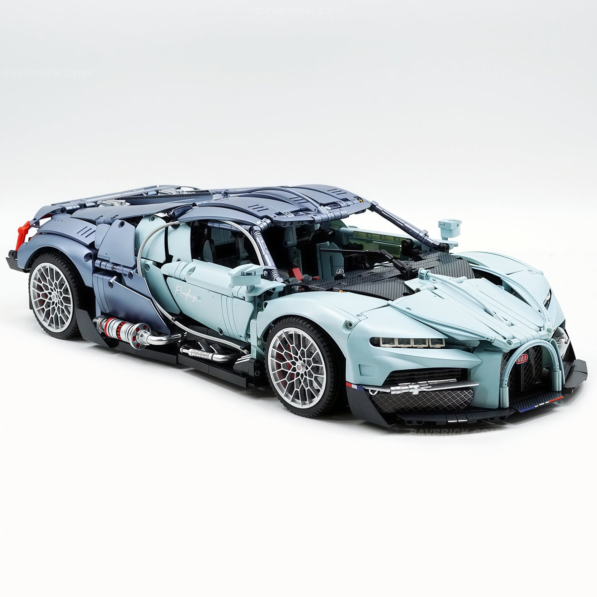 Trilumity Motorized Building Block Set: 1:8 French Hybrid V16 Hypercar | A Precision Blue Beast | Ultimate Collector's Item (3719-Piece)