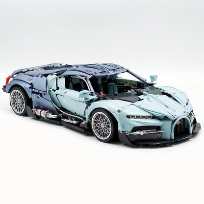 Trilumity Motorized Building Block Set: 1:8 French Hybrid V16 Hypercar | A Precision Blue Beast | Ultimate Collector's Item (3719-Piece)