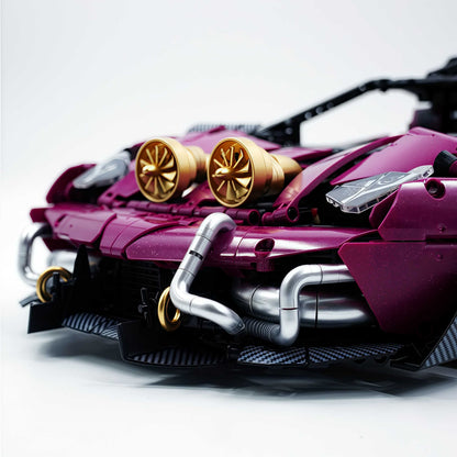Trilumity Motorized Building Block Set: The Ultimate Turbocharged Italian Bull Jota V12 Hypercar (3950-Piece)