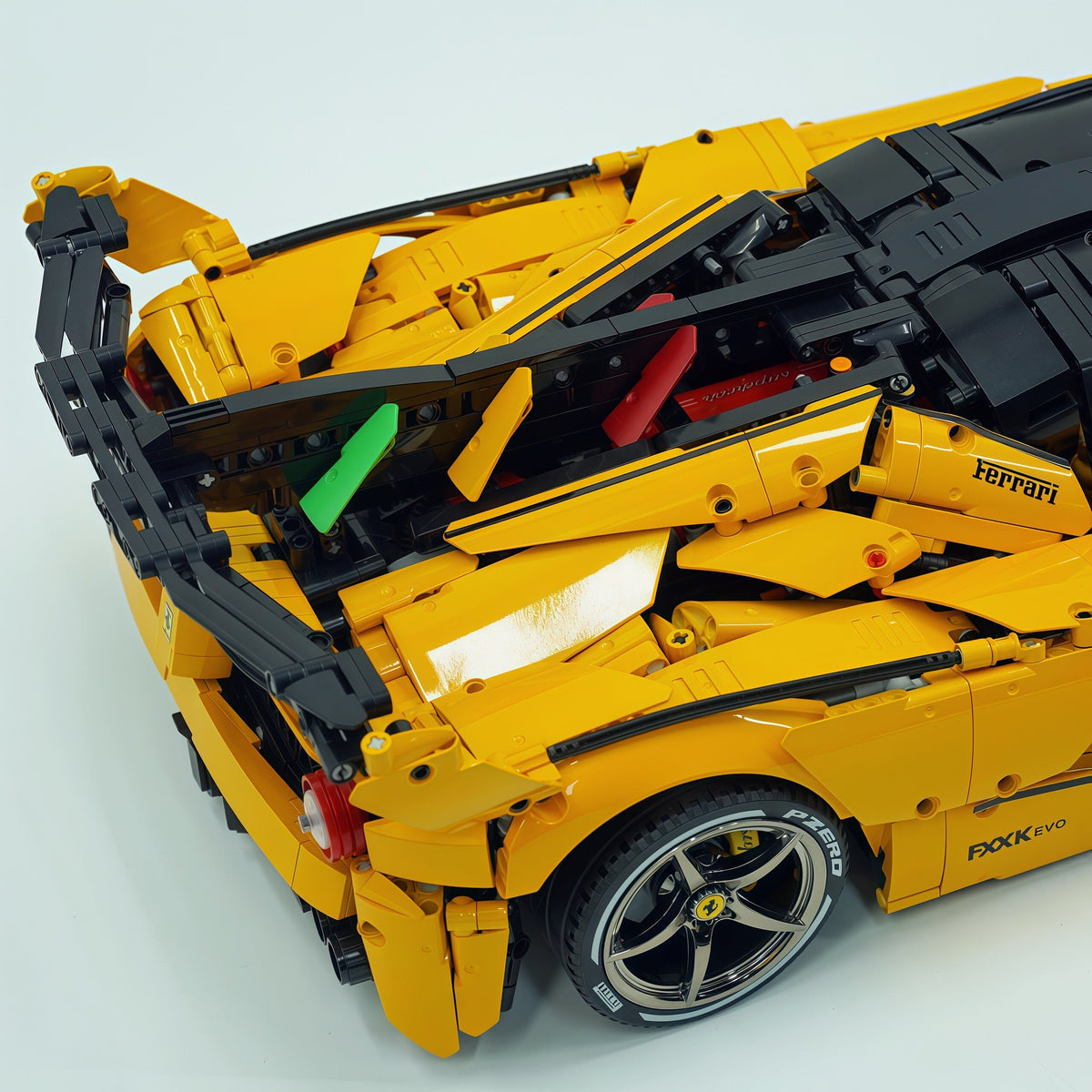 Trilumity Motorized Building Block Set: 1:8 The Ultimate Italian Hybrid Hypercar Evo | Baked Enamel Yellow Paint Italian Flagship (4058+-Piece)