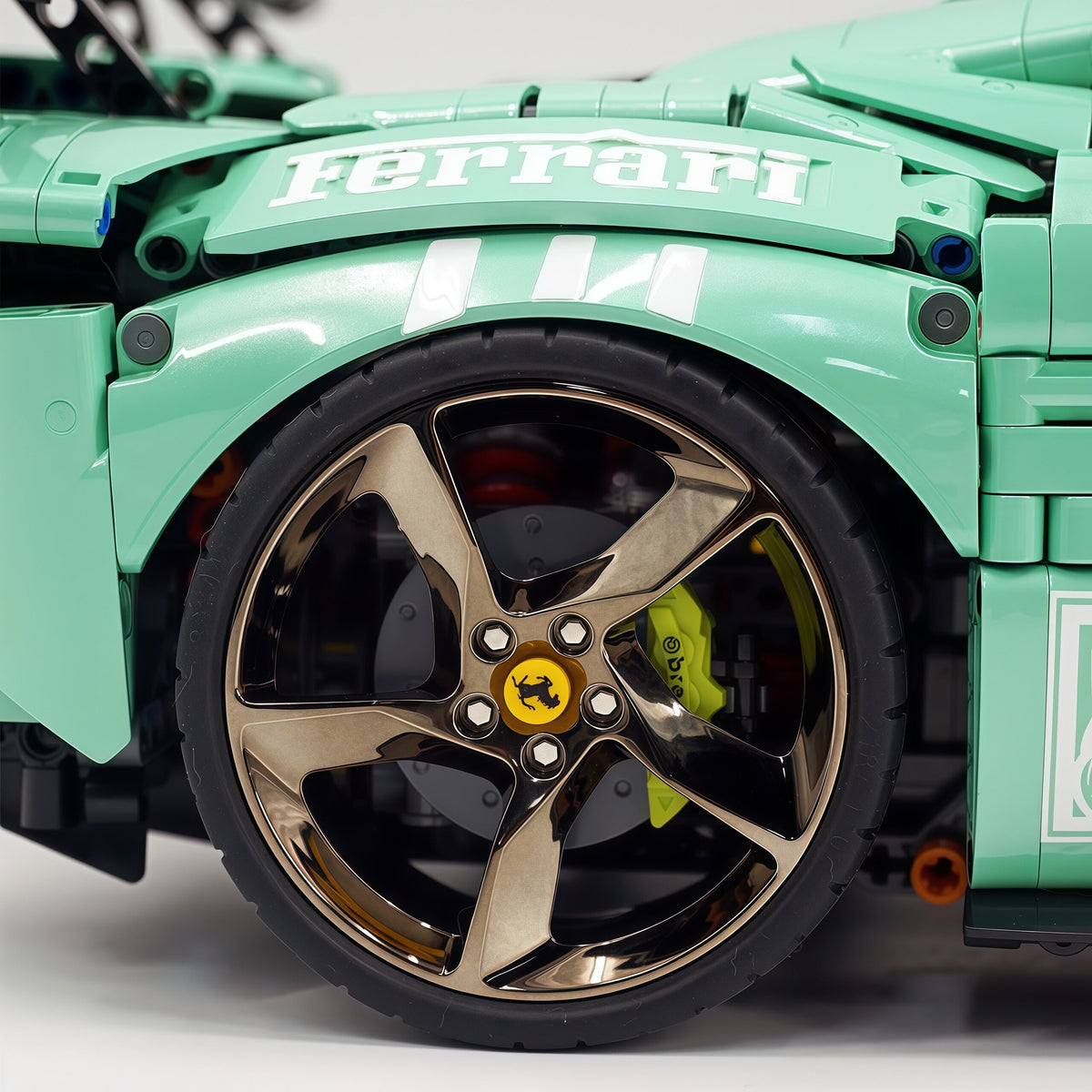 Trilumity Motorized Building Block Set: 1:8 Xx Track Hybrid Baked Enamel Mint Green Limited Color, The Ultimate Supercar, More Than 12 Features