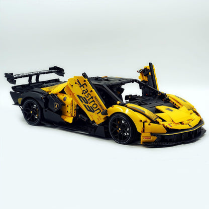 Trilumity Building Block Set: 1: 8 The Ultimate Italian Track-Only V12 Hypercar, Vibrant Yellow Limited Edition (4100+Piece)
