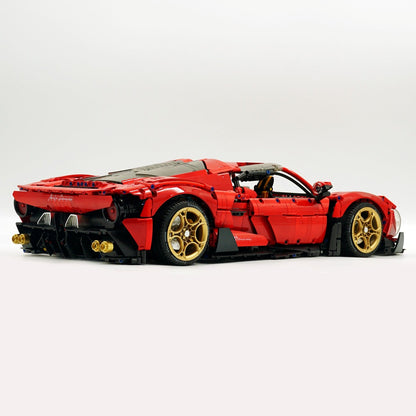 Trilumity Alfa Romeo 33 Stradale Supercar, Pearlescent Red Paint Customized Version Building Block Set, 1:8 Scale, Remote Control, 3,861-Piece
